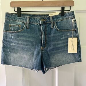 Universal Thread Blue Jean Shorts with Distressed Raw Hem